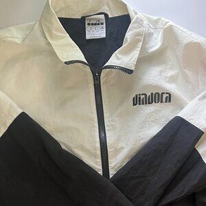 Diadora Athletic Track Wind Jacket - US Mens Medium -  2-Tone Black & White